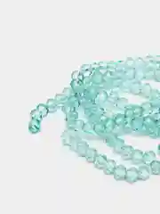 Бирюзовый стеклянные бусины "Рондели", на нити, 3 мм
