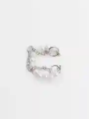 Серебряный серьга-кафф женские с жемчугом