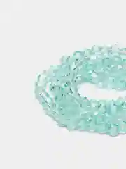Мятный стеклянные бусины "Биконусы", на нити, 3 мм