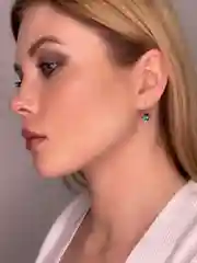 Лавандовый серьги из серебра с кристаллами Swarovski