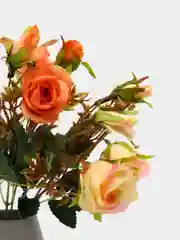 Багровый искусственные цветы. Розы (двухцветный букет ) Композиция. Высота: 34 см  Букет из 7 веток