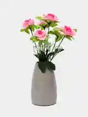 Аметистовый искусственные цветы. Розы ( букет ) Композиция. Высота: 31 см