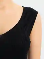 Черный топ женский, майка лапша в рубчик