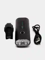 Черный фонарь светодиодный для велосипеда, USB, с аккумулятором