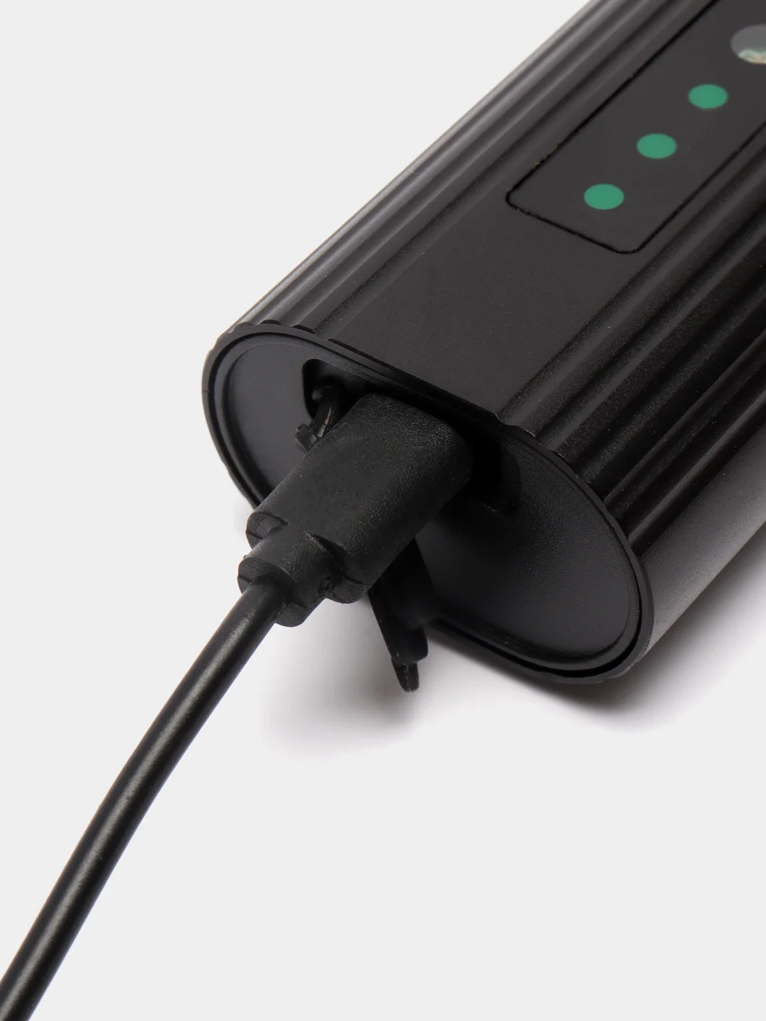 Черный фонарь светодиодный для велосипеда, USB, с аккумулятором