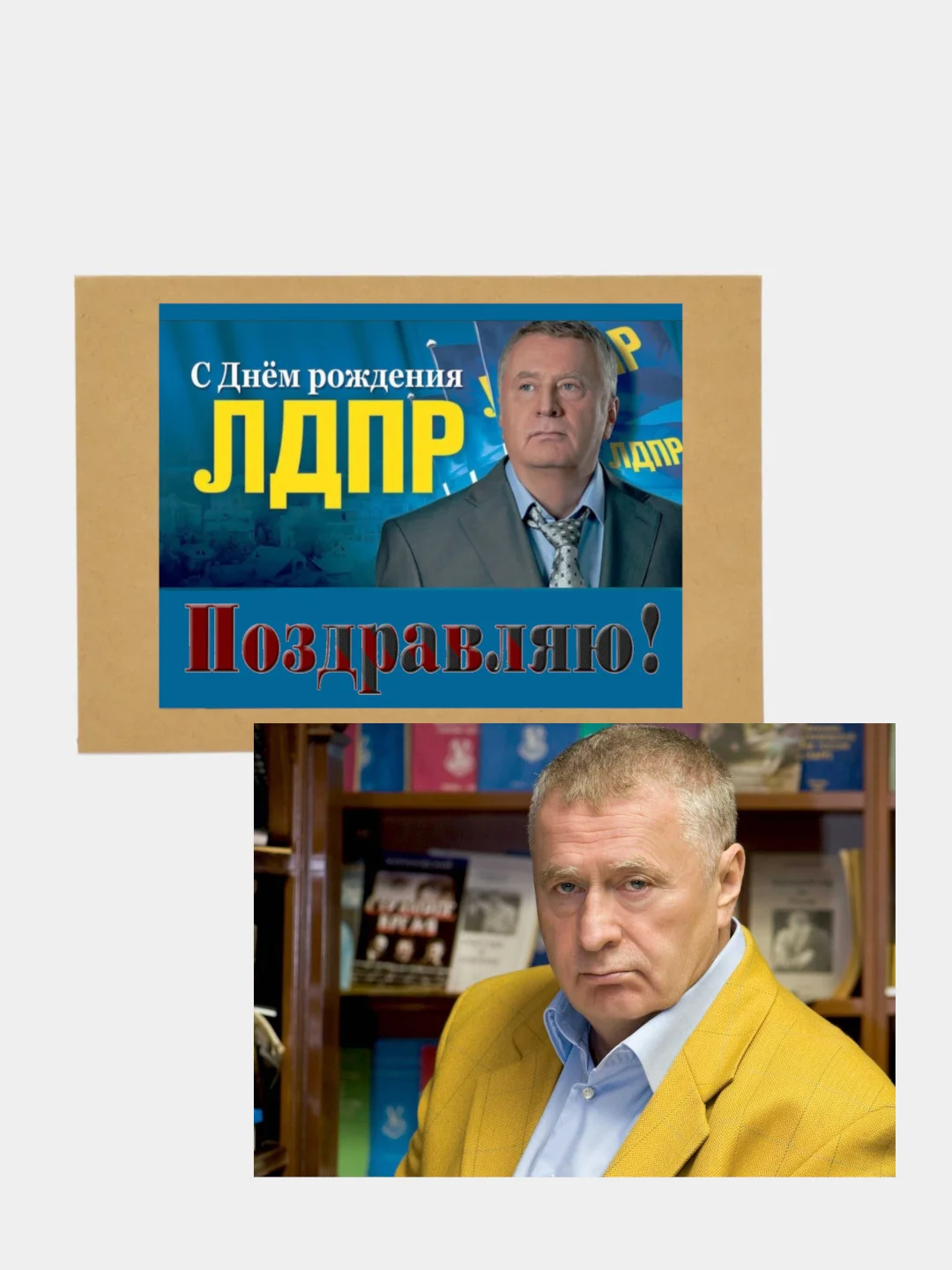 Конверт подарочный для денег с фото открыткой "Владимир Вольфович Жириновский"