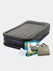 Серый надувная кровать-матрас Intex "Deluxe", 99х191х42см