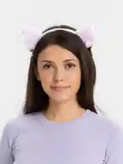 Белый ушки кошачьи "Нэко", для косплея