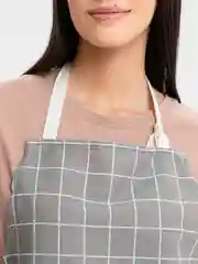 Серый фартук кухонный, льняной