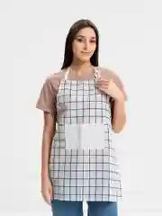 Белый фартук кухонный, льняной