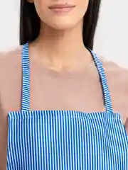 Голубой фартук кухонный с карманом