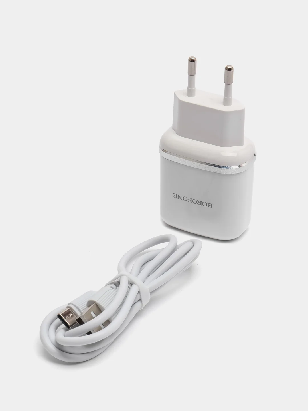 Белый сетевое зарядное устройство Borofone BA36A, USB - Type-C, 1 м, быстрая зарядка
