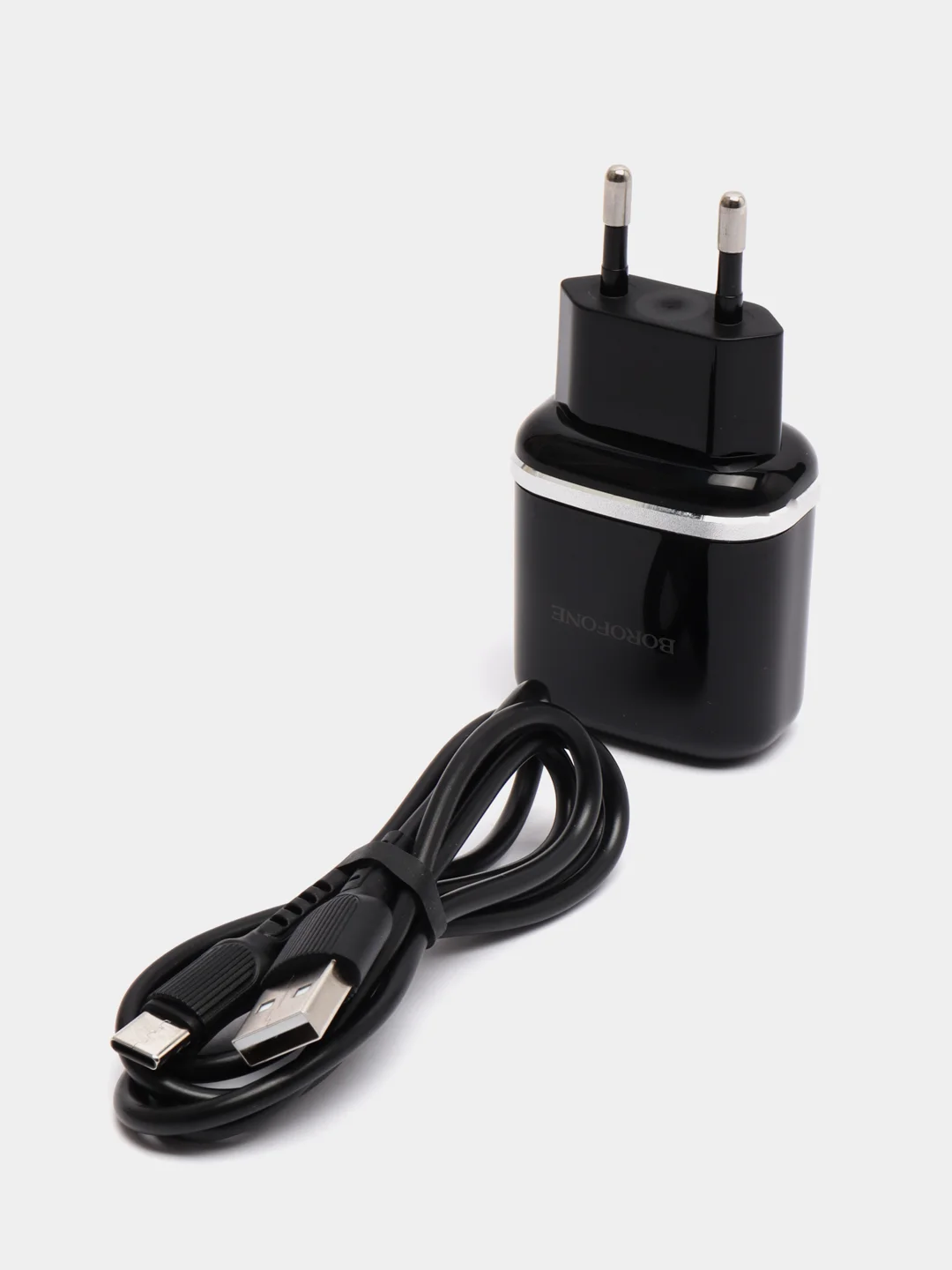 Черный сетевое зарядное устройство Borofone BA36A, USB - Type-C, 1 м, быстрая зарядка