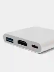Серебряный адаптер переходник,  Концентратор, HUB для Macbook, Type-c to USB, Type-c to HDMI