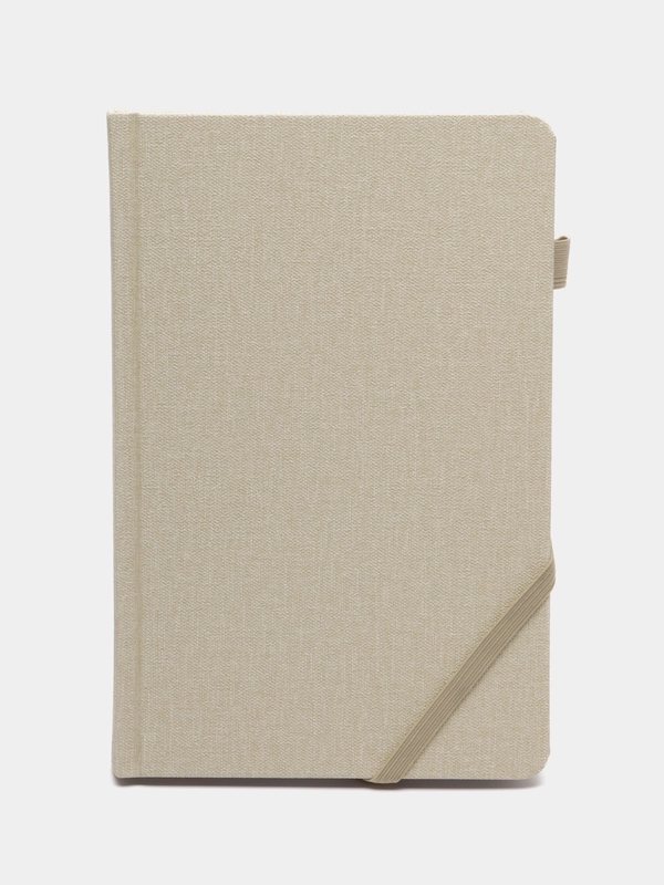 Ежедневник недатированный BRAUBERG Finest, А5, резинка, 138 x 213 мм, 136 л, бежевый