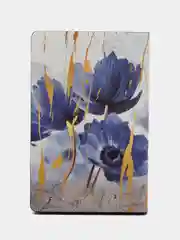 Ежедневник недатированный BRAUBERG Vista "Blue flowers", под кожу, А5, 138х213 мм, 136 л