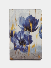 Ежедневник недатированный BRAUBERG Vista "Blue flowers", под кожу, А5, 138х213 мм, 136 л