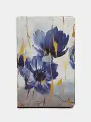 Ежедневник недатированный BRAUBERG Vista "Blue flowers", под кожу, А5, 138х213 мм, 136 л