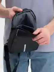 Черный сумка рюкзак, на плечо, мужская