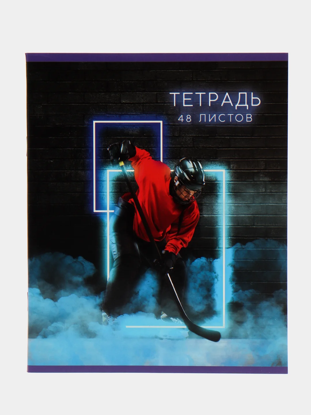 Синий тетрадь в клетку 48 л,спорт,неон, обложка мелованный картон,белизна 80% общая школьная
