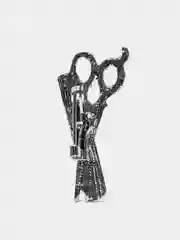 Серебряный брошь "Ножницы", 2 цвета