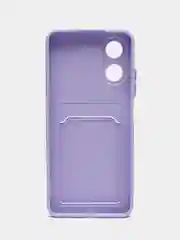 Сиреневый чехол для OPPO A17 / A17K, Оппо А17 / 17К, с карманом для карт, прозрачный