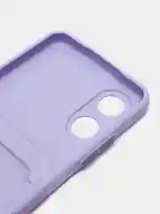 Сиреневый чехол для OPPO A17 / A17K, Оппо А17 / 17К, с карманом для карт, прозрачный