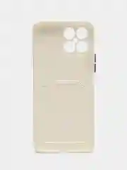 Белый силиконовый чехол для Honor X8 4G (Хонор Х8 4г / Икс 8), с карманом для карт, прозрачный