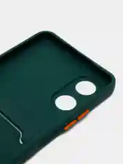 Зеленый чехол для OPPO A17 / A17K, Оппо А17 / 17К, с карманом для карт, прозрачный