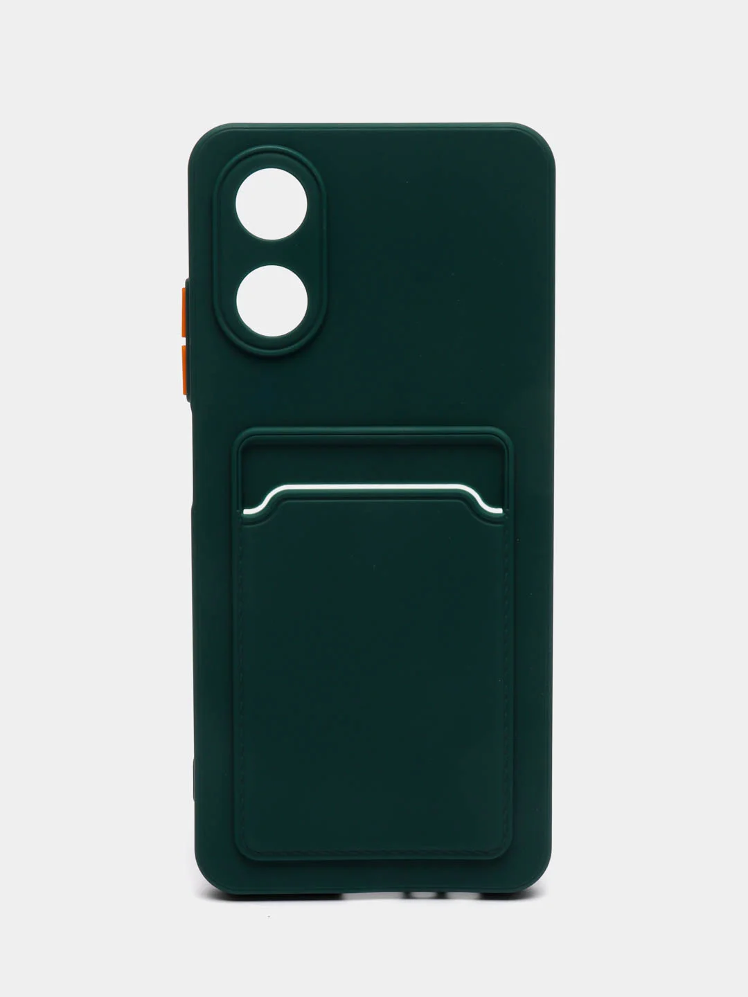 Зеленый чехол для OPPO A17 / A17K, Оппо А17 / 17К, с карманом для карт, прозрачный