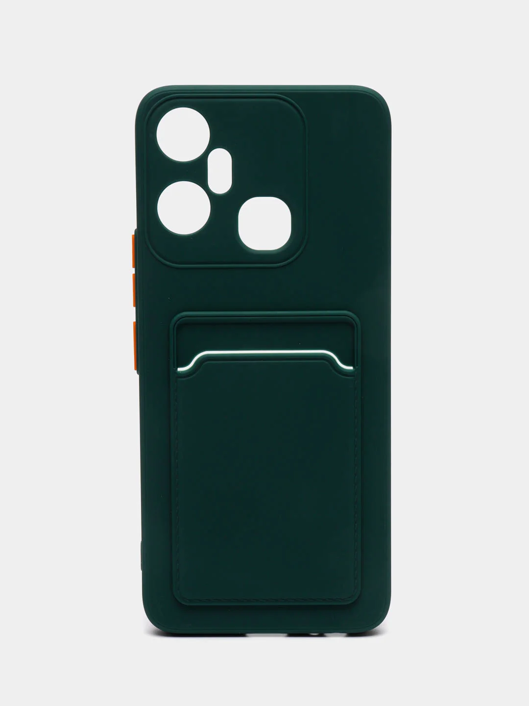Зеленый чехол для Infinix Smart 6 Plus, с карманом для карт (Смарт 6 Плюс)