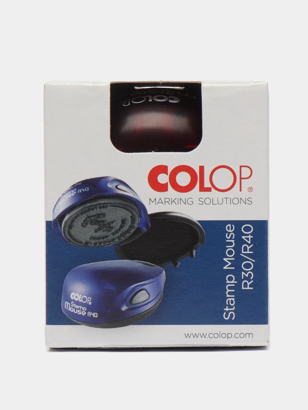 Бордовый карманная  оснастка Colop Mouse R40