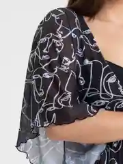 Черный пляжное платье парео женское