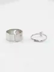 Серебряный кольца с луной, парные, 2 штуки