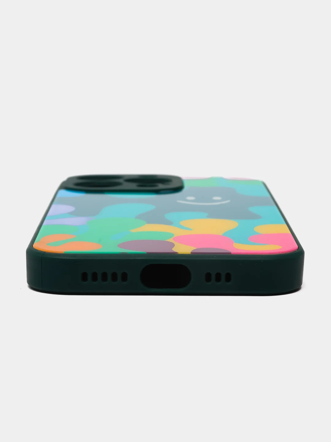 Темно-синий силиконовый чехол с защитой камеры для iPhone 7, 8, 13/Pro/Max,с рисунком из органического стекла