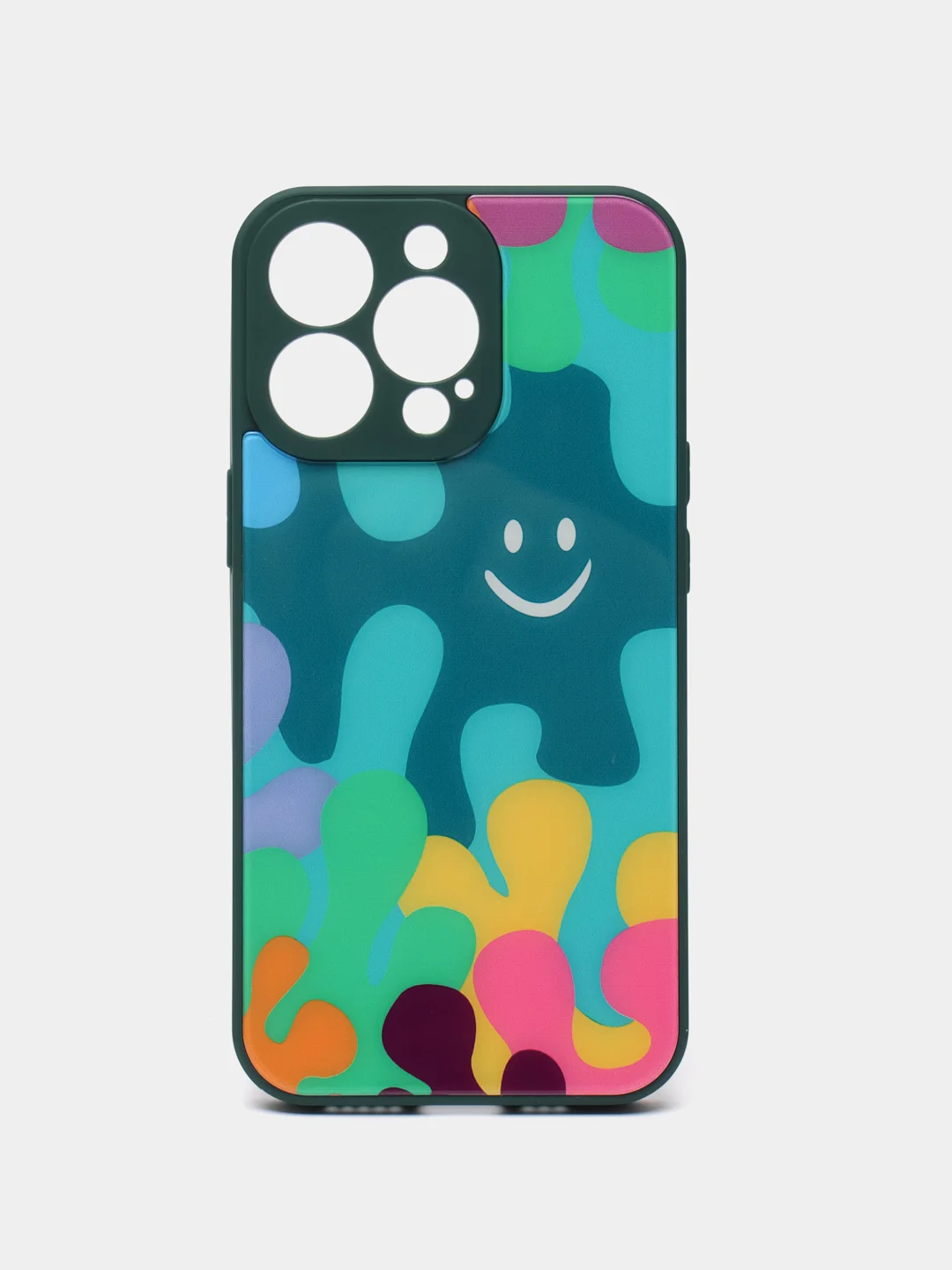 Темно-синий силиконовый чехол с защитой камеры для iPhone 7, 8, 13/Pro/Max,с рисунком из органического стекла