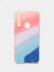 Розовый силиконовый чехол с защитой камеры Xiaomi Redmi Note 8 21 рисунком,из органического стекла
