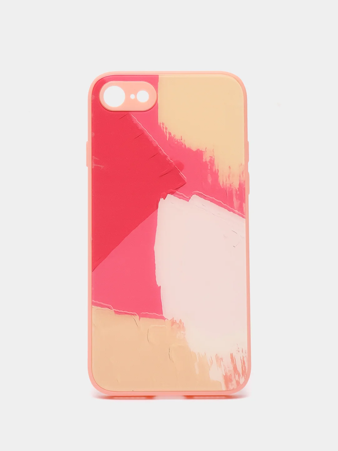 Пастельно-коралловый силиконовый чехол с защитой камеры для iPhone 7, 8, 13/Pro/Max,с рисунком из органического стекла
