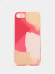 Пастельно-коралловый силиконовый чехол с защитой камеры для iPhone 7, 8, 13/Pro/Max,с рисунком из органического стекла