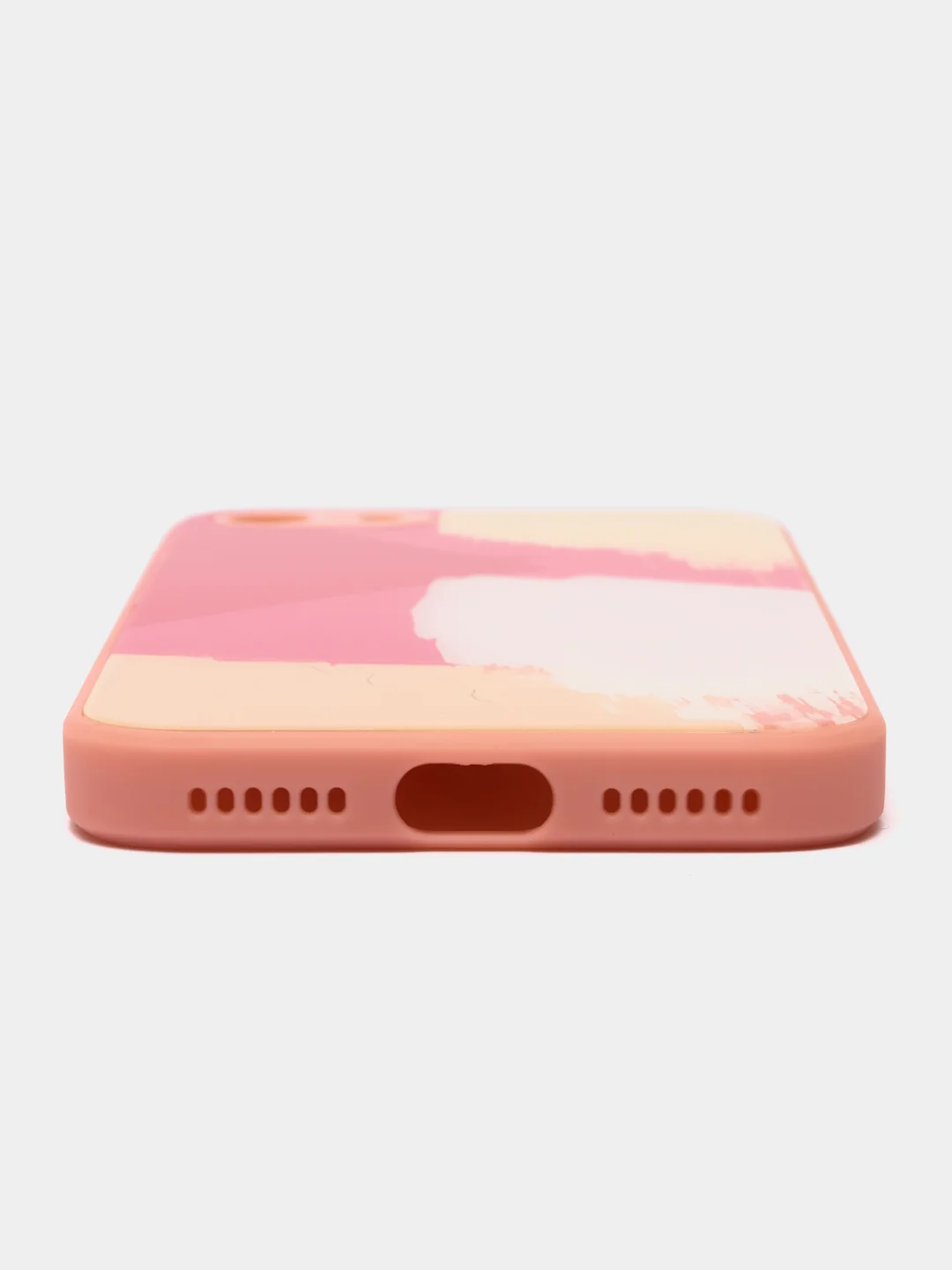Пастельно-коралловый силиконовый чехол с защитой камеры для iPhone 7, 8, 13/Pro/Max,с рисунком из органического стекла