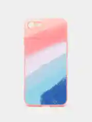 Розовый силиконовый чехол с защитой камеры для iPhone 7, 8, 13/Pro/Max,с рисунком из органического стекла