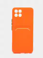 Оранжевый силиконовый чехол для Infinix Smart 6 HD (Смарт 6 Хд), с карманом для карт