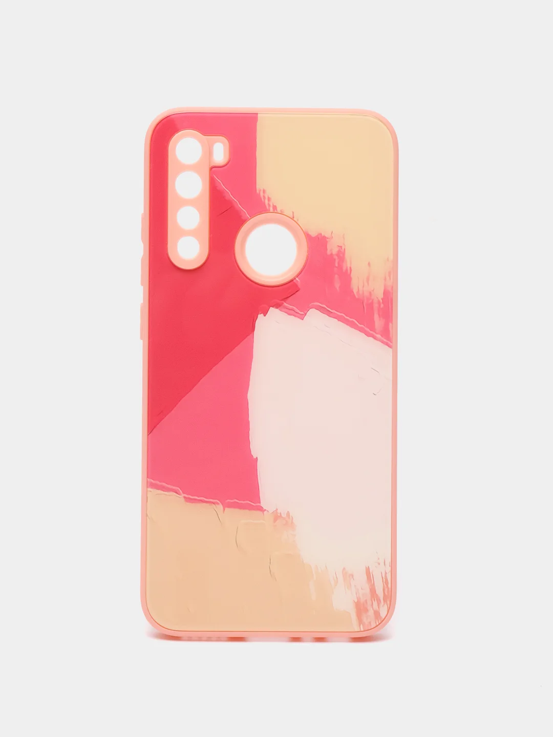 Пастельно-коралловый силиконовый чехол с защитой камеры Xiaomi Redmi Note 8 21 рисунком,из органического стекла