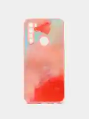 Алый силиконовый чехол с защитой камеры Xiaomi Redmi Note 8 21 рисунком,из органического стекла