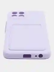 Сиреневый силиконовый чехол для Infinix Smart 6 HD (Смарт 6 Хд), с карманом для карт
