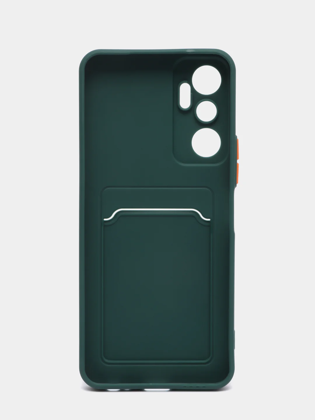 Зеленый силиконовый чехол Infinix HOT 20 4G Инфиникс Хот 20 4 Джи, с карманом для карт, прозрачный