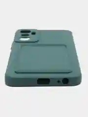 Зеленый силиконовый чехол Infinix HOT 20 4G Инфиникс Хот 20 4 Джи, с карманом для карт, прозрачный