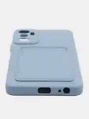 Синий меланж силиконовый чехол Infinix HOT 20 4G Инфиникс Хот 20 4 Джи, с карманом для карт, прозрачный