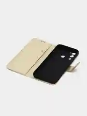 Золотой чехол-книжка с магнитной застежкой для Infinix HOT 12i (Инфиникс Хот 12 ай)