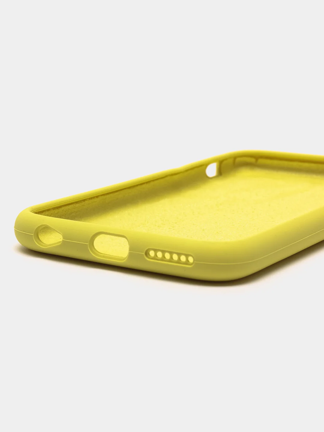 Желтый чехол для iPhone 12, 7+, 12 Pro Max, 11 Pro Max, XS Max, Silicone Case, с закрытым низом